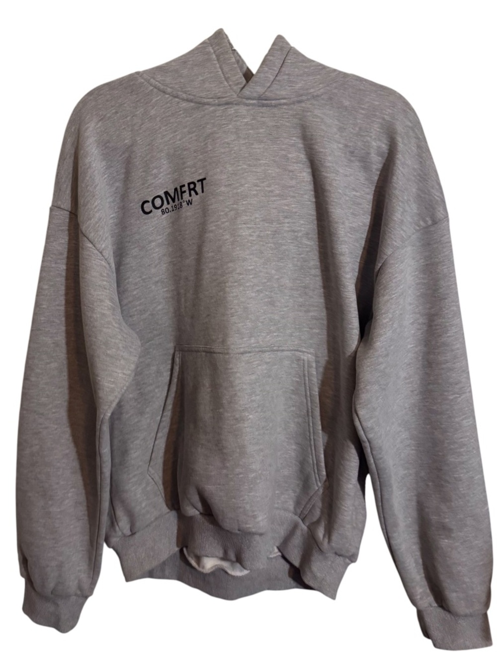 Comfrt Size Large Gray Coordinate Sweatshirt Hood Stretch Sweater Hoodie Pockets